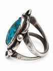 Vintage Sterling Silver Turquoise Ring Size 7 Southwestern Split Shank 10 04g