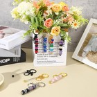 12 Pcs Beadable Keychain Bars Blank Beaded Keychains Bar Diy Metal Keychain Gold