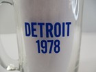 Detroit 1978 Clear Glass Beer Drink Mug  saturday Night Fever Disco Weekend  Vtg