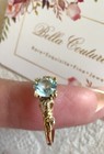 Rare Antique Victorian Aquamarine 14k Yellow Gold Ribbon Bow Ring Band 2 25 2 0g