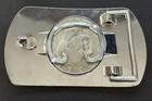 Eisenhower Dollar Novelty Coin Collector Vintage Belt Buckle 1976 Silver Tone