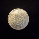 1961 France Five Silver Francs  au     Beautiful Coin  Comes With Case  21   Melt