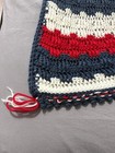 Handmade Crochet Afghan Throw Blanket Patriotic 43   x60    Red White Blue