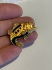 Vintage Fish Enamel Hat Lapel Pin Lot Of 8 Bass Crappie Trout Catfish Salmon