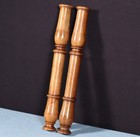 12  Tall Pair Of French Antique Solid Walnut Wood Posts pillars trim Salvage