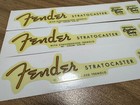 3pcs Retro Fender Stratocaster Guitar Uv Transfer Headstock Raised Decal Sticker