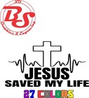 6  Jesus Saved Religious Decal Christian Religion Christ God Church Family Nobs