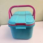 Eagle Craftstor Craft Sewing Tote Storage System Organizer Teal And Pink