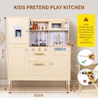 Kids Pretend Kitchen Playset Wooden Cooking Play Kitchen Toys With Storage Space