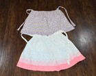 Vintage Aprons Lot Of 2 Retro Cottagecore Farmhouse Chic Floral Pink Purple