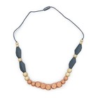 Silicone Teething Necklace Gray Peach Blue Nursing Teether Baby Shower Gift