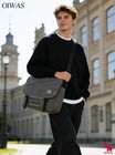 Oiwas 15 6  Messenger Bag For Men  Laptop Shoulder Bag For College  Grey