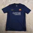Nike 2013 Fc Barcelona Soccer Jersey Youth L 12-13 Dri-fit Navy Qatar Airways