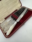 Henry Rogers Sons   Co  H r s    Co  Sheffield Knife Set   Box Mother Of Pearl