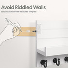 Wall Key Holder Mail Organizer 5 Hooks Wooden Entryway Rack White