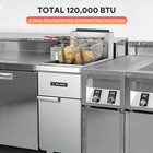 50lbs 4 Burner Commercial Floor Deep Gas Fryer Liquid Propane 120000 Btu 400  f