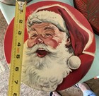 Vintage 1930s 1940s Mrs Stevens Santa Candy Tin Chicago  Large 10  Christmas Tin