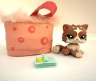 Littlest Pet Shop Lps  1761 Plum White Persian Cat W Accessories 