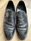 Men   s Vintage Johnston   Murphy Black Wing Tip Slip On Shoes Made In Usa Size 12