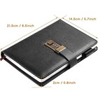 Black A5 Journal With Lock Refillable Faux Leather Diary Notebook Planner New