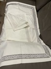 Sferra Italy Nwd 2pc King Shams 100  Cotton Sateen Lace 700tc White   defects  