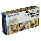 Clean Ones 500 Count Disposable Gloves One Size Fits All Food Handling  cleaning