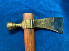 Complete Vintage Brass W  Dovetailed Steel Blade Tomahawk   Smoke Pipe  Indian