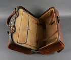 Vintage Leather Gladstone Doctor   s Bag Medical Case W  Key 14    Brown Early 1900s