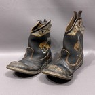 1950s Child s Leather Cowboy Boots Prop Display Stiff Rare No Size Rodeo Kids   