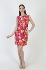 Vtg 60s Psychedelic Hawaiian Dress Barkcloth Scooter Tiki Tropical Luau Sundress