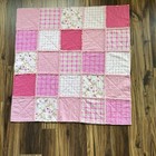 Handmade Baby Girl Rag Quilt pink flannel soft baby Deer Print daddy   s Girl