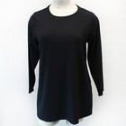 Eileen Fisher Plus Black Jersey Crew Neck Long Sleeve Tee Top Blouse 3x