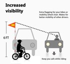 Bicycle Safety Flag With Reflective Stripes 1 5 Feet To 6 Feet  Orange