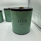 Set  4  Vintage 1960 s Decoware Canister Set Metal Tin Flour Coffee Sugar Tea
