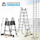 Telescoping Ladder  16 5ft A Frame Ladder  Stainless Steel Heavy Duty