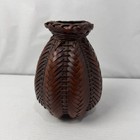 Vintage Japanese Ikebana Bamboo Basket 8  Tall
