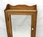 Vtg Mid Century Wooden Wall Mount Medicine Cabinet Mirror Door With Towel Bar