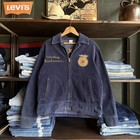 Vintage 70s Texas Ffa Jacket Size 38 S m Faded Blue Corduroy Chainstitch