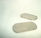  2 Two Steel Military Style Rolled Edge Dog Tag Silver Shiny  mirror  Finish