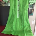 Vtg 1970s Mcdonalds Crest Green White Stripe Restaurant Uniform Dress Size 4 6