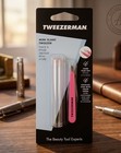 Tweezerman Mini Slant Tweezer Pink Stainless Steel Precision Eyebrow Tweezers