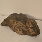 Hand Carved Wood Frog Sculpture Rustic Folk Art Garden Pond Decor 10 5 Inch