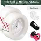 Invisible Tapes  96 Rolls 0 75x1000 Inches Clear Matte Finish Tape Refill For