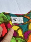 Vintage 1960s Mod Psychedelic Hawaiian Neon Tiki Dress Maxi Kaftan Cotton 1970s