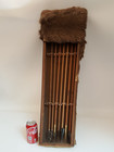 Vintage Handmade Deerskin Leather Fur Quiver   7 Woodshaft   Feather Arrows