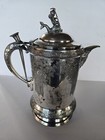 Antique Meridian Silver Plated Insulated Water Pitcher C1868  Poseidon On Top 