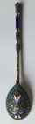 Antique Russian Cloisonn   Enamel Silver 84  Spoon Moscow 1892 Ivan Saltikov