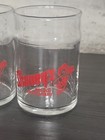 2 Vintage Shoney   s Big Boy 8oz  Juice Glass Clear Glass With Red Print