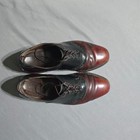 Allen Edmonds Polo Saddle Oxfords Shoes Men 10 5 D Burgundy Black Wingtip