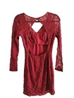 Burgundy  Long Sleeve  Backless  Cocktail Party Formal Evening Dress